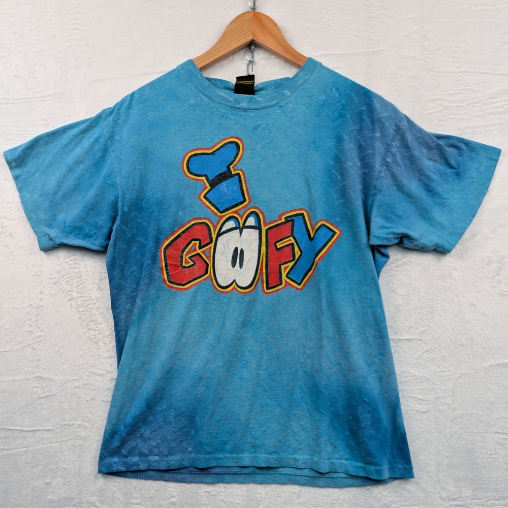 VTG Mickey Unlimited T-Shirt Men M Blue Goofy Acid Wash Disney Single Stitch 90s